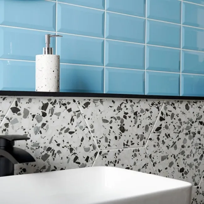 Euston Rectangular Gloss Blue Metro Tiles