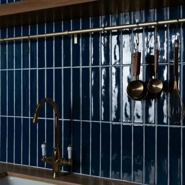 Ivybridge Navy Blue Gloss Metro Wall Tiles 250x50mm