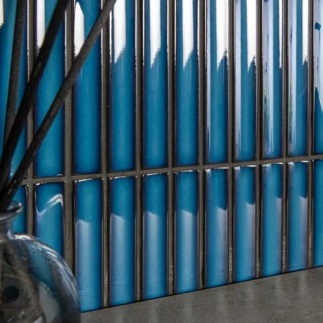 Spirit Marine Blue Gloss Kitkat Mosaic Porcelain Wall Tiles