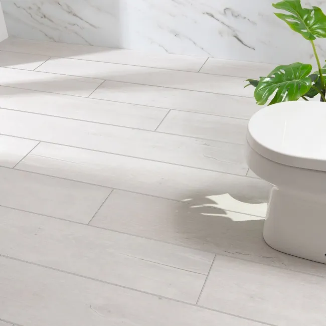 Madera White Wood Effect Porcelain Floor Tiles
