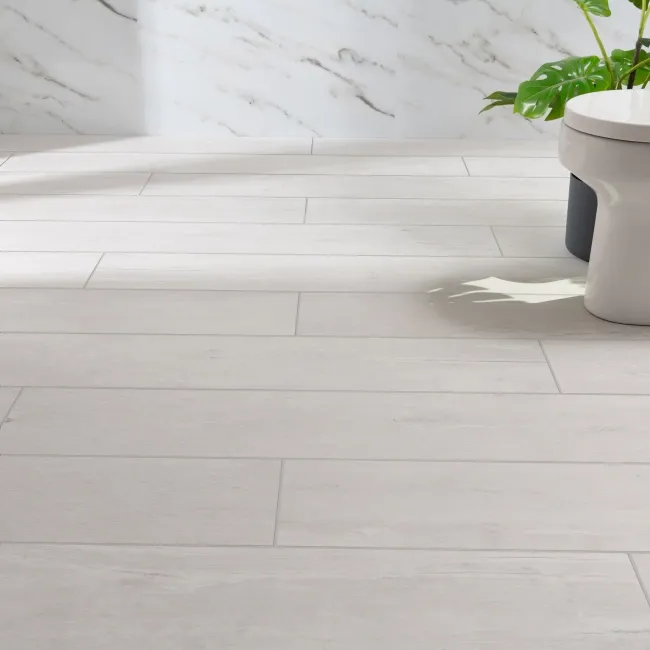 Madera White Wood Effect Porcelain Floor Tiles