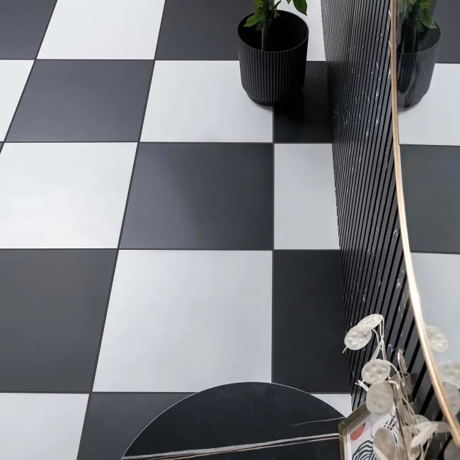 10.39 SQM Clearance Ebony Matt Pure White Tile (Unboxed)