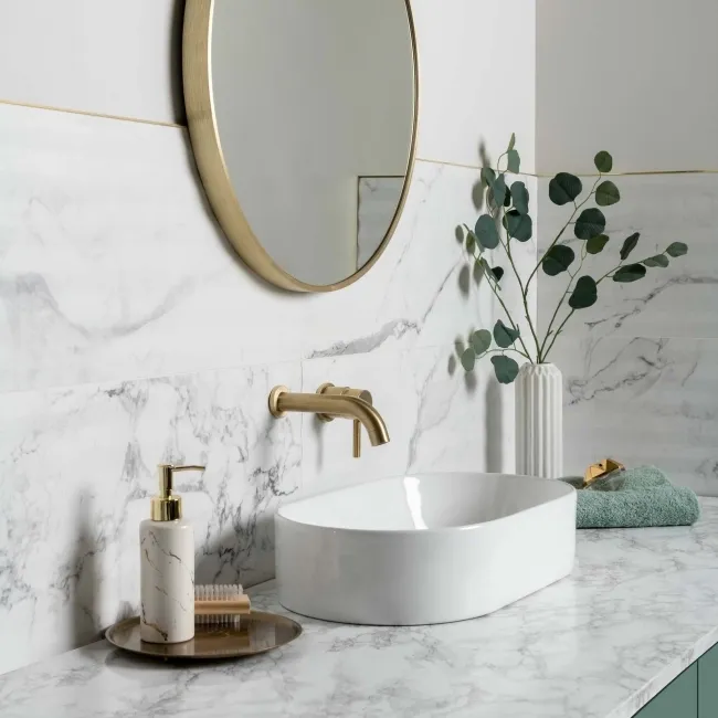 Elysian Calacatta White Vein Matt Marble Effect Decor Wall Tiles