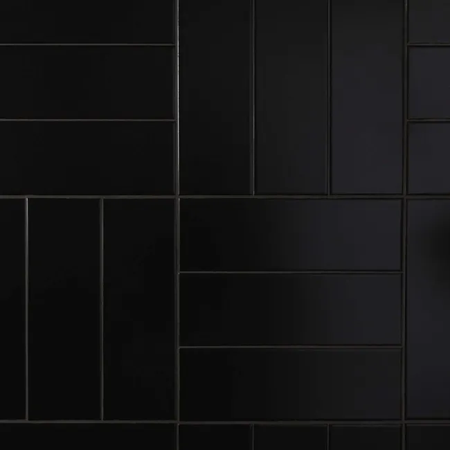 Rhian Black Matt Brick Ceramic Wall Tiles