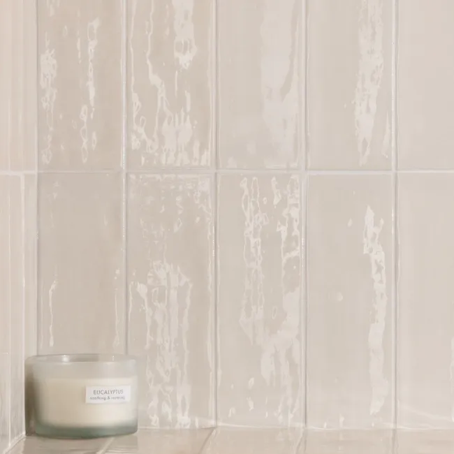 Rustic Almond Gloss Beige Metro Tiles