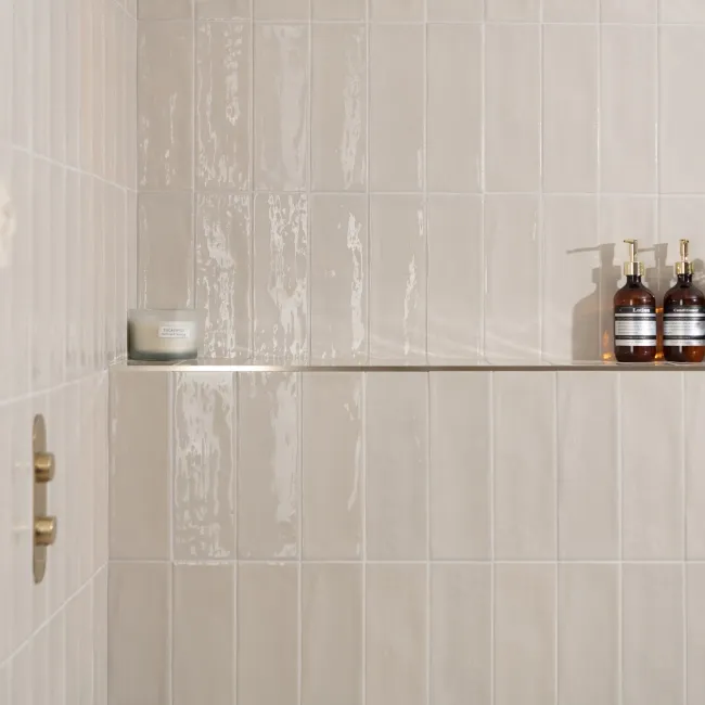 Rustic Almond Gloss Beige Metro Tiles