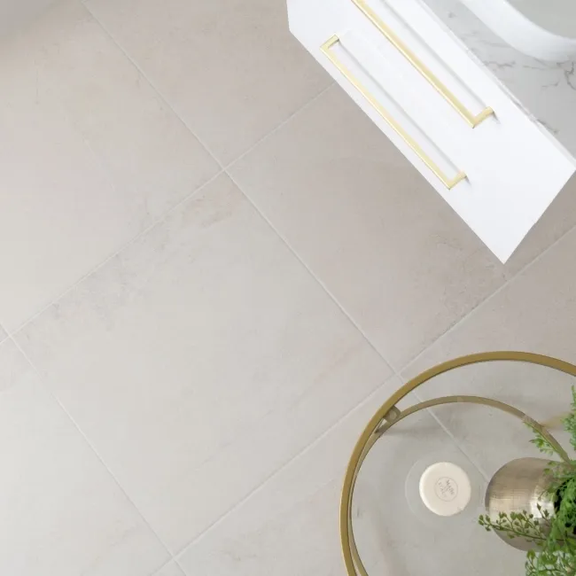 Driftstone Matt White Anti Slip Stone Effect Wall and Floor Tiles