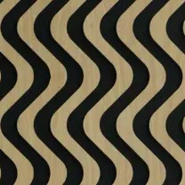 Trepanel® Oak Ripple Wave Black Matt Acoustic Wood Slat Wall Panels