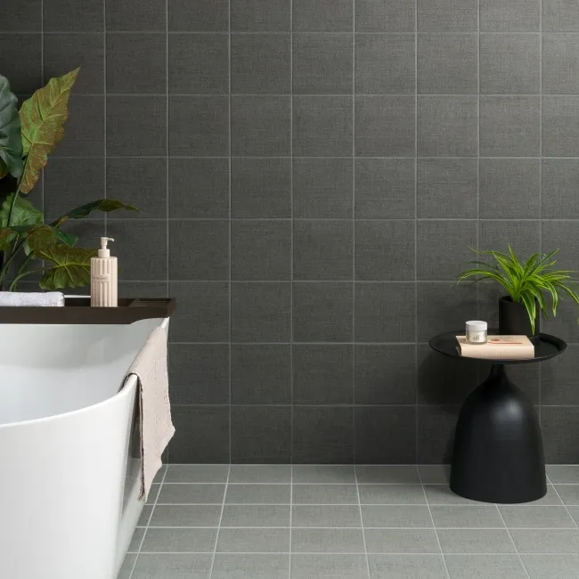 Texxtile Ashen Grey Matt Patterned Wall and Floor Tiles