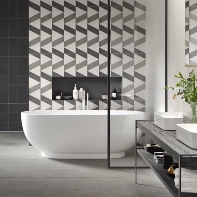 Texxtile Earl Grey Matt Patterned Wall and Floor Tiles