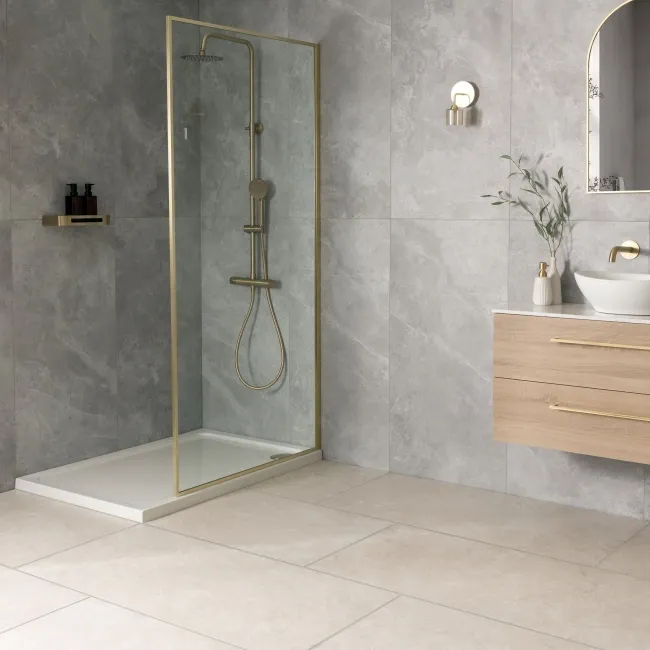 Trepanel Aqua Luxe® Grey Textured Natural Stone Effect Matt SPC Wall Panel 4 Pack (Covers 2.80 SQM)