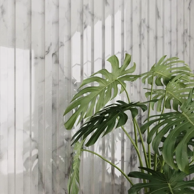 Trepanel Aqua 3D® Waterproof White Marble Slat Wall Panel 3 Pack (Covers 0.87 SQM)