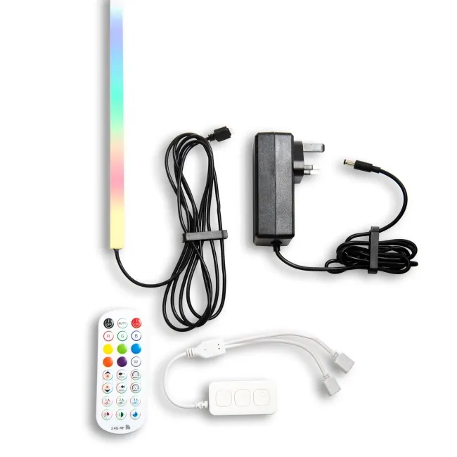 Trepanel Bright® Wall Panel Bluetooth  Multi Colour LED Strip Lights With White Casing – 2.4m Pack of 4