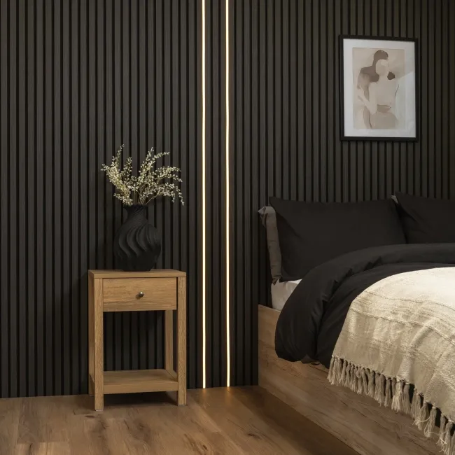 Trepanel Bright® Wall Panel LED Strip Lights With Black Casing - 2.4m Pack of 2