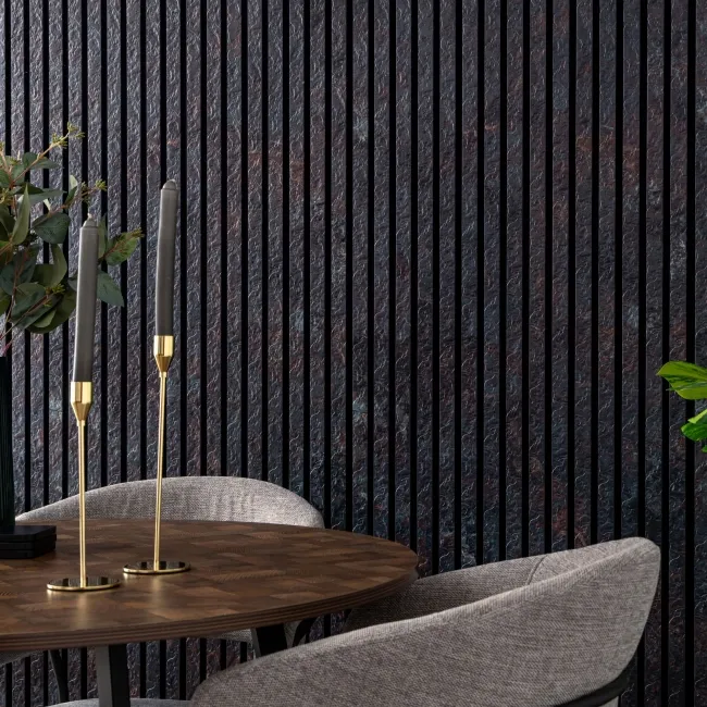 Trepanel Design® Dark Peacock Slate Effect Acoustic Wall Panels