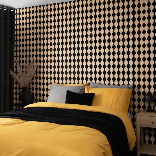 Trepanel® Oak Sculpted Black Matt Acoustic Wood Slat Wall Panels