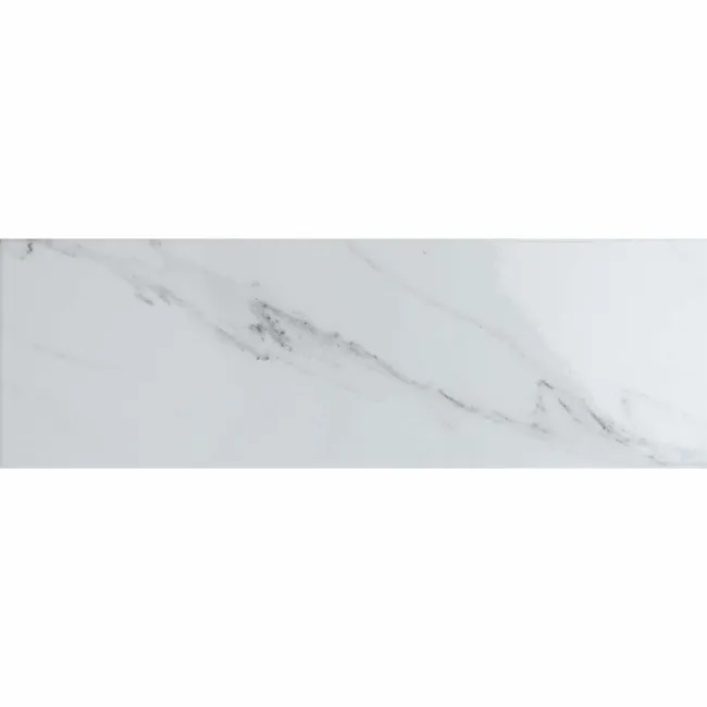Vena Biana White Flat Gloss Marble Effect Metro 30x10 Wall Tiles