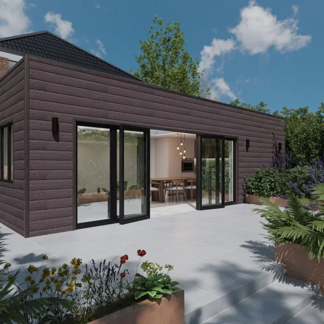 LuxeLine® Walnut Embossed Shiplap Composite Wall Cladding - 2900mm