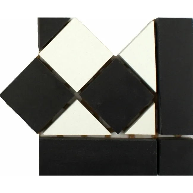 Gosford Black and White Corner Tiles