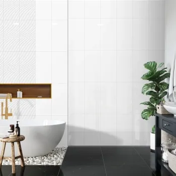 Halo Gloss Flat White Rectified Ceramic Wall Tiles