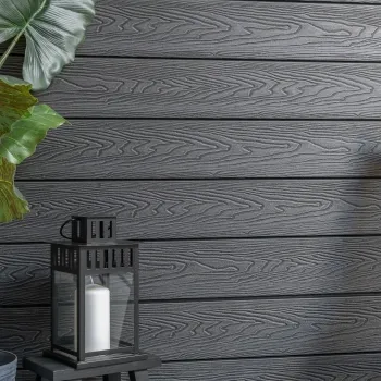 LuxeLine® Dark Grey Embossed Shiplap Composite Wall Cladding - 2900mm