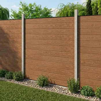 LuxeLine® Teak Composite Fence Panel for Own Post