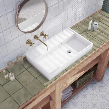 Chesham White Rustic Gloss Metro Wall Tiles 150x75