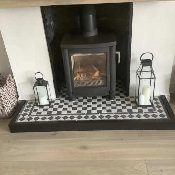 Churchill Snow & Midnight Chequer Mosaic Tiles
