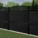 LuxeLine Composite Fence Panel Black 6ft High - Curve Top Lattice Decorative Screen with Aluminium Post