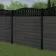 LuxeLine Composite Fence Panel Dark Grey 6ft High - Floral Decorative Screen with Buried Aluminium Post