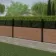 LuxeLine Composite Fence Panel Teak 3ft High - Slat Decorative Screen with Aluminium Post