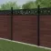 LuxeLine Composite Fence Panel Walnut 6ft High - Moroccan Decorative Screen with Aluminium Post
