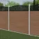 LuxeLine Composite Fence Panel Teak - Geometric Decorative Screen for Own Post