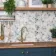 Lucy Blue Floral Gloss Patterned Porcelain Wall Tiles
