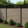 LuxeLine Composite Fence Panel Light Grey 6ft High - Floral Decorative Screen with Aluminium Post