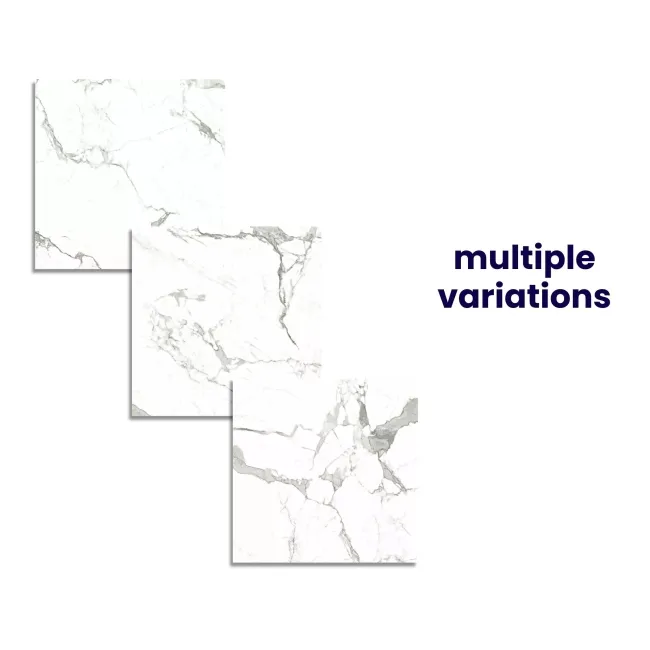 Modern Statuario Matt Marble Effect Tiles 600x600