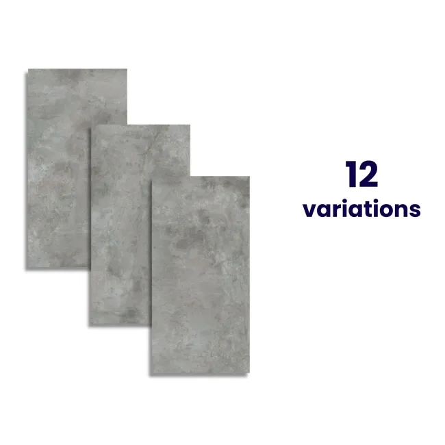Foil Ash Grey Large Metallic Stone Effect 1200x600 Wall and Floor Tiles