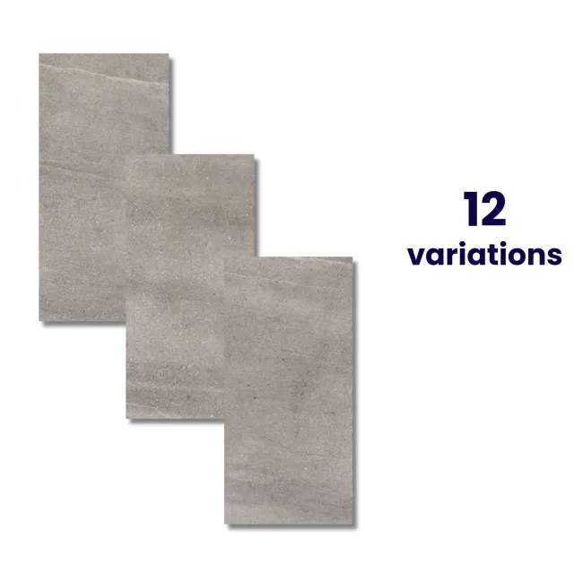 Serenity Grey Rectified Matt Stone Effect Tile 600x300