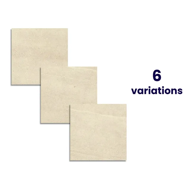 Serenity Beige Rectified Matt Stone Effect Tile 600x600