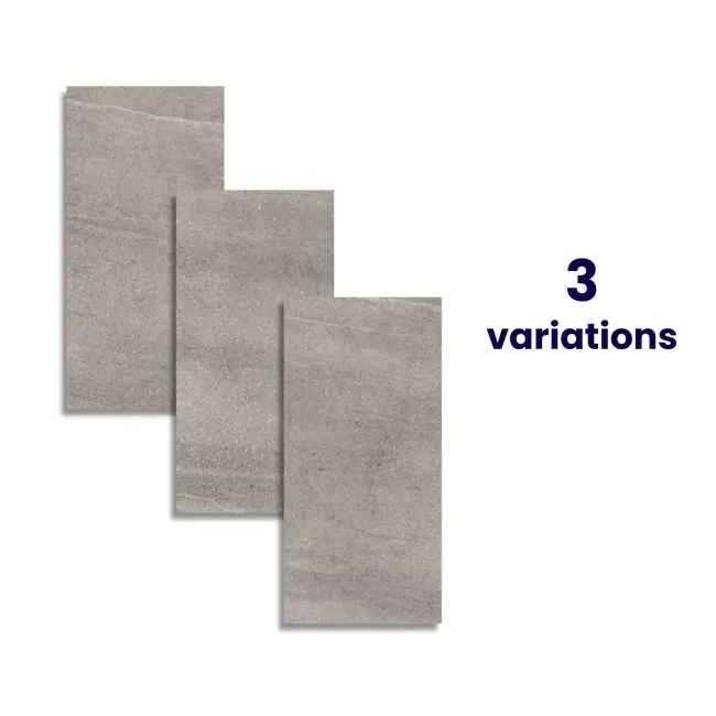 Serenity Grey Rectified Matt Stone Effect Tile 1200x600