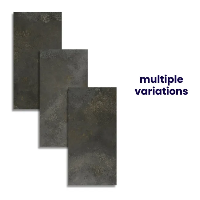 Yuri® Dark Grey 90% Recycled Matt Porcelain Tiles 1175x587