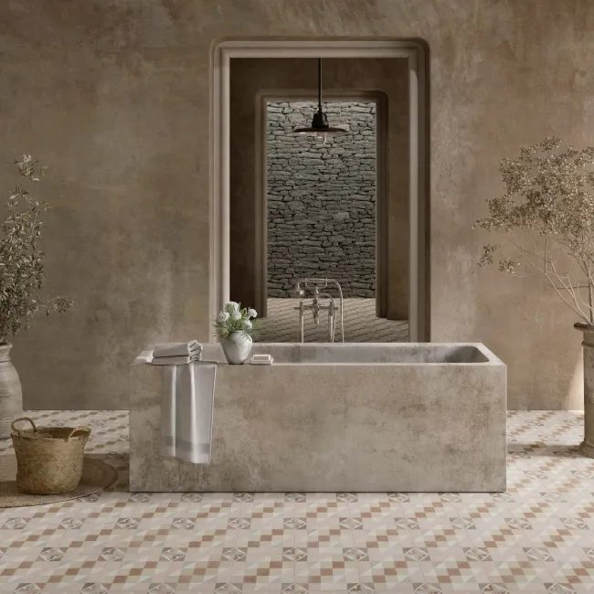 Tiempo Multicolour Matt Geometric Porcelain Wall and Floor Tiles