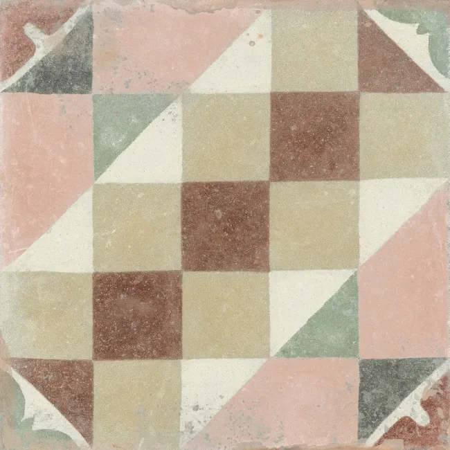 Tiempo Multicolour Matt Geometric Porcelain Wall and Floor Tiles