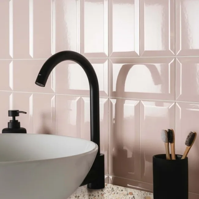 Angel Pink Gloss Ceramic Metro Wall Tiles