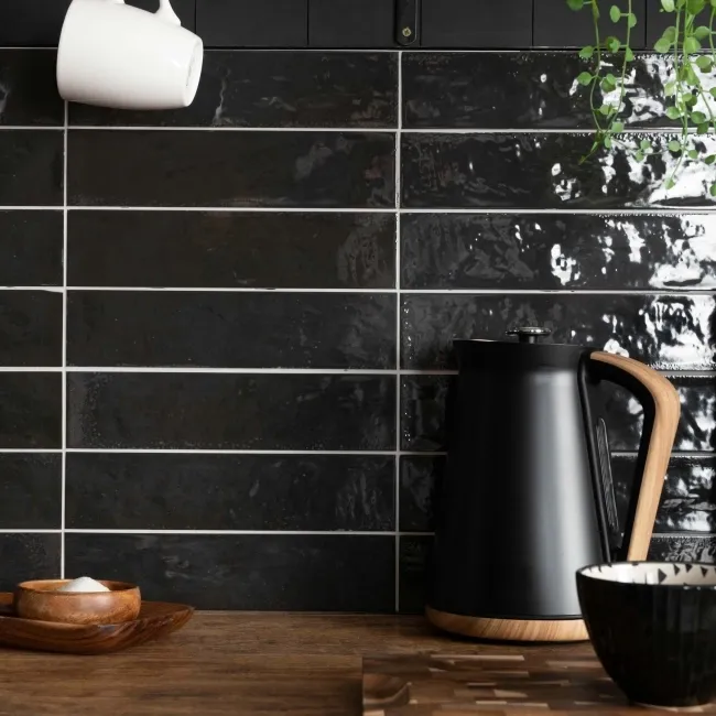 Faith Black Gloss Wall and Floor Tile