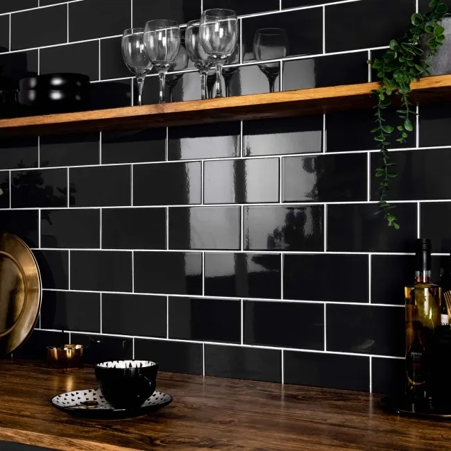 Blackfriars Gloss Flat Black Metro Tiles
