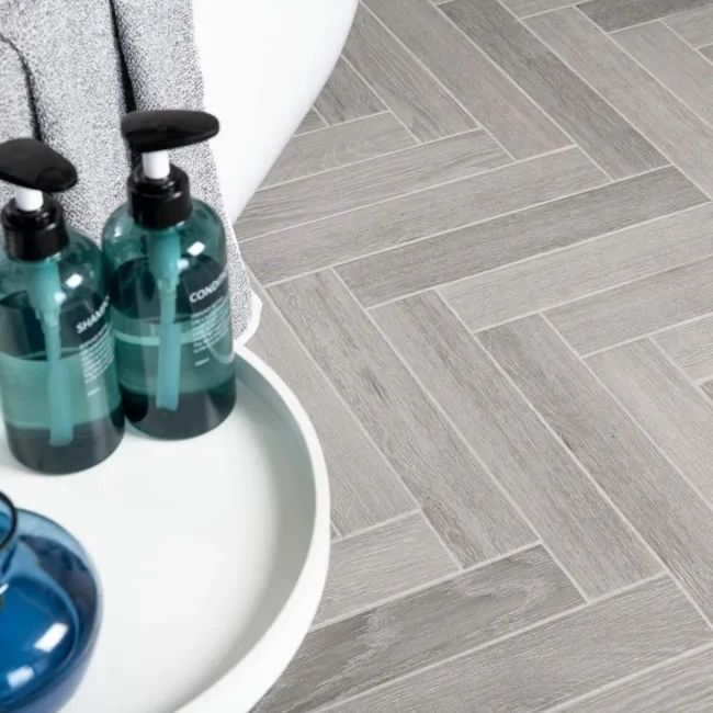 Bonsai Smoky Grey Wood Effect Porcelain Wall and Floor Tiles