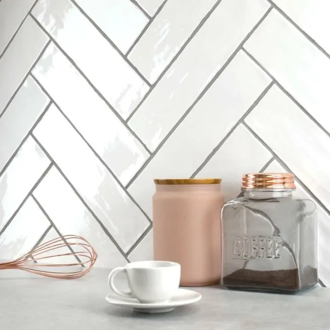 Chiffon Hand Crafted White Metro Tiles