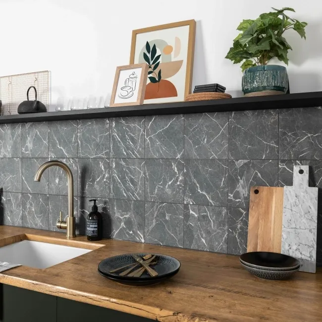 Camden Black Marble Effect Wall and Floor Tiles