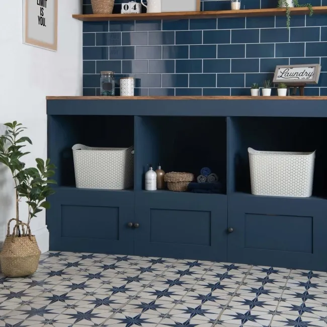 Cinders® Lux Star Azure Layer Tech Pattern Tiles